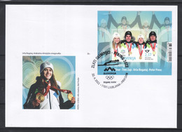 B46 Slowenien Slovenia 2022 Mi.No. 1526 FDC Olympic Gold Medal Winter Games China Beijing Ski Jumping - Hiver 2022 : Pékin