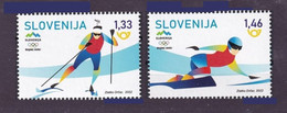 2265 Slowenien Slovenia 2022 Mi.No. 1517 - 1518 ** MNH Seria Olympic Winter Games China Beijing Biathlon Snowboard - Invierno 2022 : Pekín