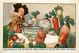 POTASSE D'ALSACE * CPA Publicitaire Illustrateur * Légumes Humanisés * Potasse D'alsace - Advertising