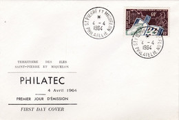 Saint-Pierre Et Miquelon Philatec  Sur FDC De 1964 - Cartas & Documentos