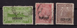 Travancore 1939 - MNG/oblitéré - Paysages - Maharaja - Timbres De Service Michel Nr. 36-37 39 (ind240) - Travancore