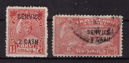 Travancore 1943 - MNG/oblitéré - Paysages - Maharaja - Timbres De Service Michel Nr. 45 47 (ind242) - Travancore