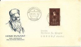 Saar FDC 10-5-1954 Red CROSS With Cachet - FDC