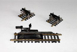 FLEISCHMANN HO, LOT RAIL DECROCHAGE DECOUPLEMENT N6014 + 2 HEURTOIR BUTOIR N6004 /MINIATURE FERROVIAIRE TRAIN (2105.173) - Rails