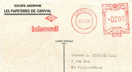 1966 Kaart Van S.A. LES PAPETERIES DE GENVAL - Balamundi -  Naar Sint Niklaas - Ref 1 - 1960-79