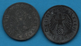 DEUTSCHES REICH 2 X 1 REICHSPFENNIG 1941 A+G  KM# 97 Svastika - 1 Reichspfennig