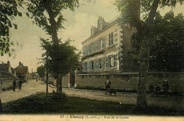 Chouzy * Rue De La Corne * Enfants Villageois * Cpa Toilée Colorisée - Autres & Non Classés