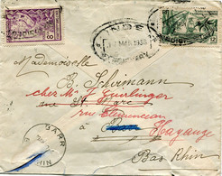 INDE LETTRE DEPART INDE 17 MAR 1938 PONDICHERY POUR LA FRANCE - Covers & Documents