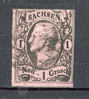 SAXE - Yv. N° 8  Mi N° 9 Type I  (o)  1n Noir S Rose Cachet ?? Cote  4 Euro BE   2 Scans - Saxony