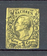 SAXE - Yv. N° 10  Mi N° 11   (o)  3n Noir S Jaune Cachet 1 DRESDEN Cote  12 Euro BE   2 Scans - Saxony