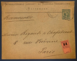 Pays Bas Lettre Recommandée N°41 22 1/2 Cts Vert Obl De ROTTERDAM Pour PARIS TTB - Briefe U. Dokumente
