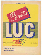 Protège Cahier Biscottes LUC 12 Et 14 Rue Pasteur Chateauroux - Protège-cahiers