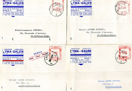 1954/56 4 Kaarten ZYMA GALEN Laboratoria Laboratoires  Brussel 2 Naar St Niklaas - REF 17 - ...-1959