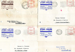 1951/56 4 Kaarten ZYMA GALEN Laboratoria Laboratoires  Brussel 2 Naar St Niklaas - REF 18 - ...-1959