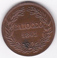 États Pontificaux  1 Baiocco 1841 An XI Gregorio XVI, En Cuivre, KM# 1320, SUP/XF - Otros & Sin Clasificación