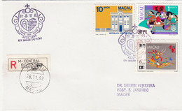 Macau, Macao, FDC, (293), Tung Sin Tong, 1992, Registada - FDC