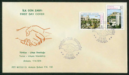 Türkiye 1978 Turco-Libyan Friendship | Townscape / City View, Türkiye And Libya Friendship Mi 2461-2462 FDC - Lettres & Documents