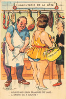 Illustration Illustrateur Paul Ordner Charcuterie Charcutier , Coupez Moi Deux Tranches De Lard , à Droite Ou à Gauche - Ordner, P.