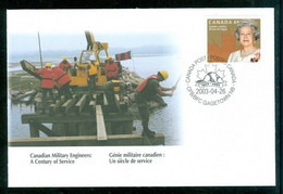 Génie Militaire CANADA Military Engineer; 100 Ans / Years; Timbre Scott # 1932 Stamp; Enveloppe Souvenir (9995) - Brieven En Documenten