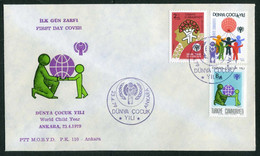 Türkiye 1979 World Children Year, UNO | Year Of The Child Mi 2474-2476 FDC - Lettres & Documents