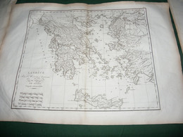 LA GRECE   , POUR L  HISTOIRE ANCIENNE  DE ROLLIN , PAR D ANVILLE GEOGRAPHE DU ROI - Carte Geographique