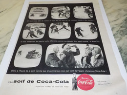 ANCIENNE PUBLICITE SOIF D AUTRE CHOSE SOIF DE COCA COLA MOTO  1959 - Other & Unclassified