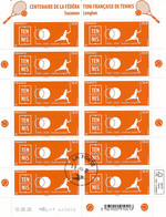 France 2020 - 5438 Tennis Suzanne Lenglen - Feuillet 12 Timbres - Oblitéré Cachet Rond - Used Stamps