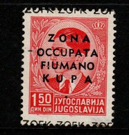 Italy WWII Ocupation Fiume   And Kupa  1941 1.50 D  Red  Mint Hinged - Fiume & Kupa