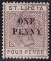 St Lucia     .   SG    .  55a  (2 Scans)   .  Surprint Partly Double    .   O     .   Cancelled - St.Lucia (...-1978)