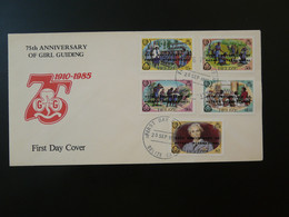 FDC Girl Scout Timbres Surchargés Rotary Overprinted Stamps Belize 1985 - Covers & Documents