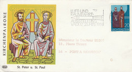 LIECHTENSTEIN LETTRE FDC POUR LA FRANCE 1969 - Brieven En Documenten