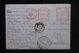 EGYPTE - Affranchissement Mécanique Du Caire Sur Carte Postale En 1961 Pour Paris - L 124851 - Cartas & Documentos