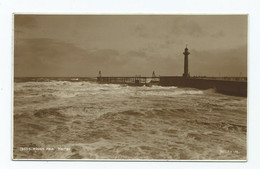 Yorkshire Whitby Rough Sea . Victory Slogan Postmark. 1945 - Whitby