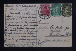 ALLEMAGNE - Affranchissement De Wiesbaden Sur Carte Postale En 1921 Pour Mulhouse - L 124872 - Cartas