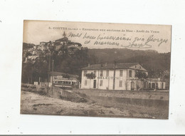 CONTES (A M)  8 EXCURSION AUX ENVIRONS DE NICE ARRET DU TRAM  (PENSION DE FAMILLE RESTAURANT  SELECT ET TRAMWAY) 1917 - Contes