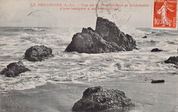 CPA - LE POULINGUEN - Vue De La Grande Côte Le Lendemain D'une Tempête à Mer Démontée - Rocher - Mer - Le Pouliguen