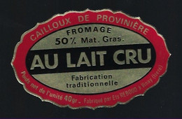 étiquette Fromage  Cailloux De Proviniere 50%mg 40g  Fabriqué Par Ets Reboud à Vinay Isere 38 - Käse