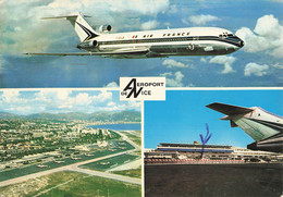 06 Nice Aeroport Et Avion Boeing 727 Air France - Transport Aérien - Aéroport