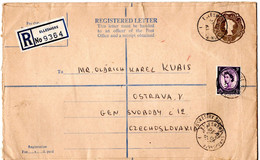 L34364 - Grossbritannien - 1961 - 3d Wilding A 1'9 GA-R-Umschl ELLESMERE SHROPSHIRE -> OSTRAVA (CSSR) - Cartas & Documentos