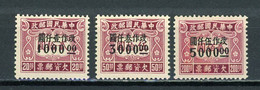 CHINE - T. TAXE - N° Yt 84+86+88 * - Strafport