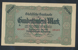 Sachsen Rosenbg: SAX15 Länderbanknote Sachsen Bankfrisch 1923 100.000 Mark (9810573 - 100000 Mark