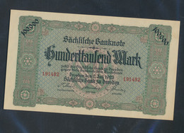 Sachsen Rosenbg: SAX15 Länderbanknote Sachsen Bankfrisch 1923 100.000 Mark (9810574 - 100.000 Mark