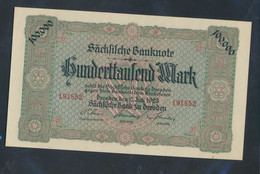 Sachsen Rosenbg: SAX15 Länderbanknote Sachsen Bankfrisch 1923 100.000 Mark (9810575 - 100.000 Mark