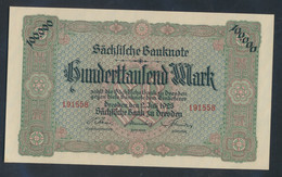 Sachsen Rosenbg: SAX15 Länderbanknote Sachsen Bankfrisch 1923 100.000 Mark (9810576 - 100.000 Mark