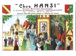 CP Publicitaire "Chez Hansi" Brasserie Alsacienne Place De Rennes Paris Montparnasse Ill. Marcel Derulle - Restaurants