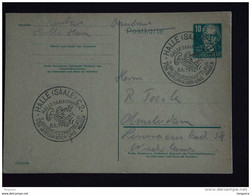 Duitsland Allemagne Germany Deutsche Post 1952 Ganzsache Stempel Cachet Halle (saale) Meisterschaftslauf Motor Auto - Postcards - Used