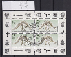 East Germany DDR 1990 Stamp Bogen Mi-Nr.3325 Used CTO, Dinosaur-Kentrosaurus Skeleton Squelette Skelett Fossil /ds321 - Gebraucht