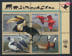 UNO - New York 925-928 Viererblock (kompl.Ausg.) Gestempelt 2003 Vögel (9808514 - Oblitérés