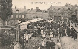 76 - SEINE MARITIME - VITTEFLEUR - Place De La Mairie, Jour De Marché - Superbe -10796 - Villequier