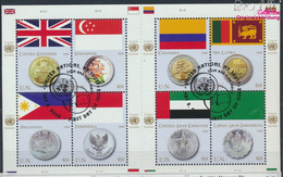 UNO - New York 1083-1090 Kleinbogen (kompl.Ausg.) Gestempelt 2008 Flaggen Und Münzen (9808479 - Used Stamps